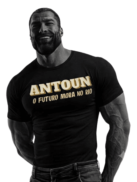 Apoiador vestindo a camiseta preta ANTOUN — O Futuro Mora no Rio